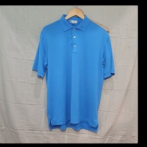 Kevin's by Peter Millar Men's Polo Shirt M Blue Short Sleeve Stretch Poly/Span